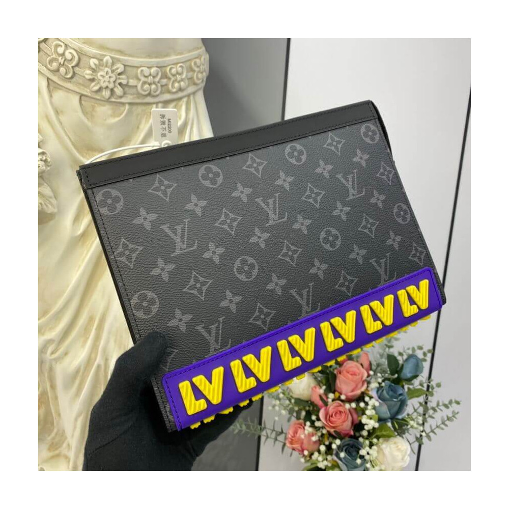 Louis Vuitton Pochette Voyage MM Monogram Eclipse LV Rubber M80792