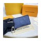 Louis Vuitton Monogram Empreinte Leather Key Pouch M80900 Navy Nacre