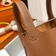 Hermes Picotin Lock Bag in Taurillon Clemence Gold Brown