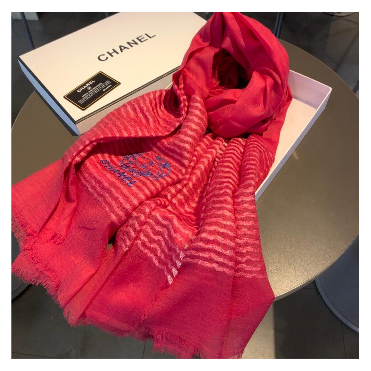 Chanel Cashmere CC Scarf A0340