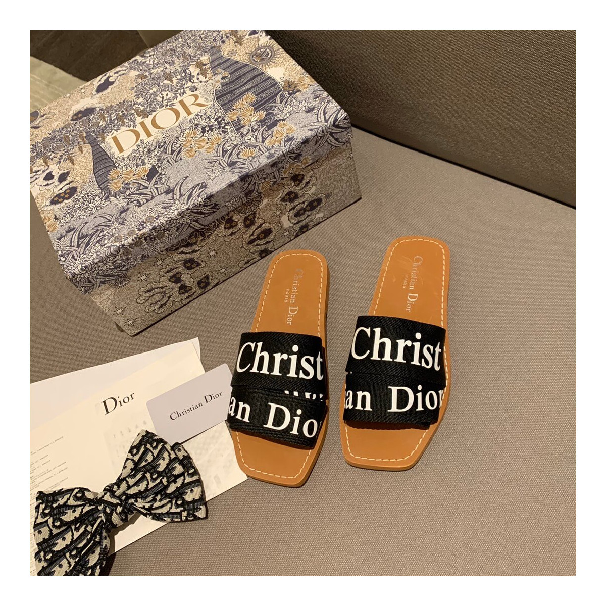 Christian Dior Logo Leather Mule D20603