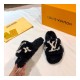 Louis Vuitton Bom Dia Flat Mules Shearling 1A8CXB