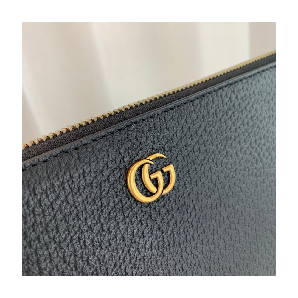 Gucci GG Marmont Metal-Free Tanned Leather Pouch 475317