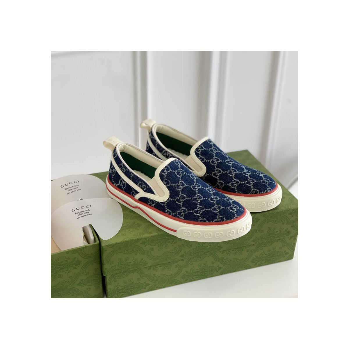 Gucci Tennis 1977 Blue Denim Slip-On Sneaker 624733