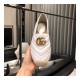 Gucci Chevron Leather Espadrille With Double G 551890 White