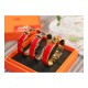 Hermes Narrow Clic H Bracelet In Red