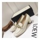 Gucci Zumi Leather Mid-Heel Loafer 575832 White