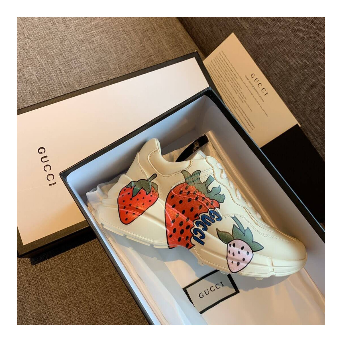 Gucci Rhyton Sneaker With Gucci Strawberry 576963