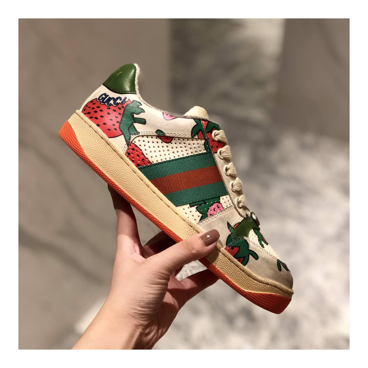 Gucci Screener Strawberry Sneaker 570443