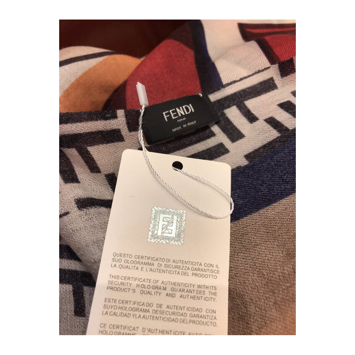 Fendi Multicolor Cashmere Scarf 246A