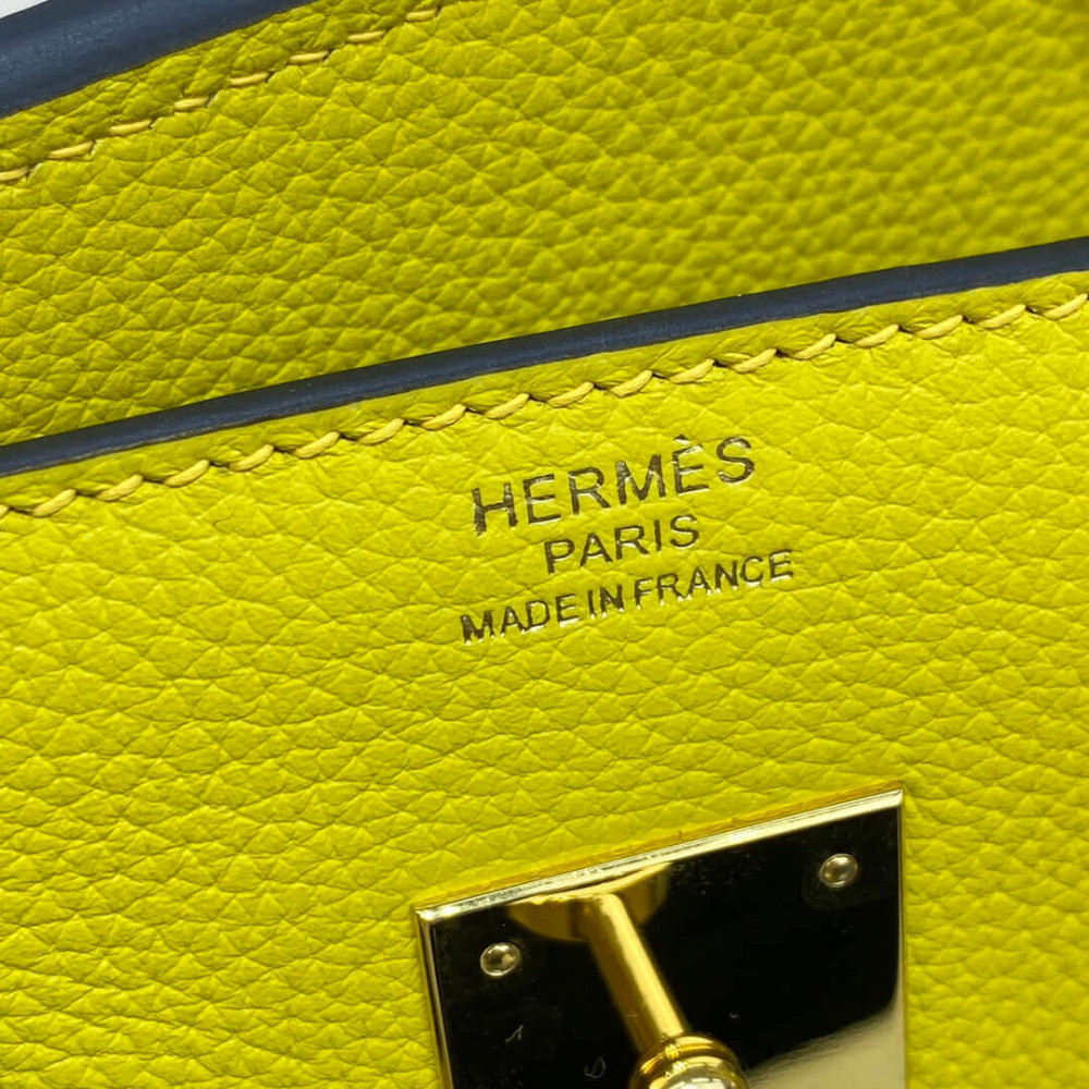 Hermes Birkin 30 Bag Lime Gold Hardware Togo Leather