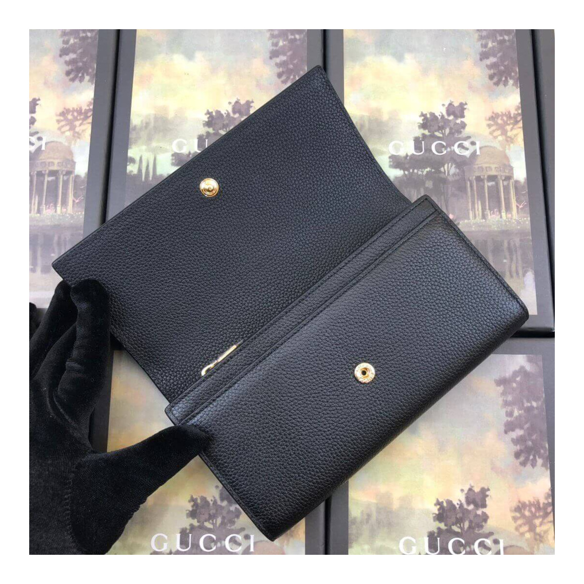 Gucci Zumi Grainy Leather Continental Wallet 573612