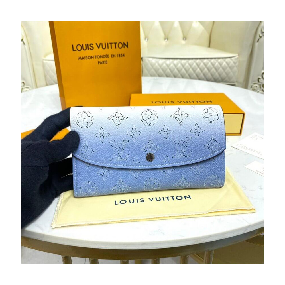 Louis Vuitton Iris Wallet in Blue Gradient Mahina Perforated Leather M60143