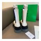 Bottega Veneta Rubber-Trimmed Leather Chelsea Boots White