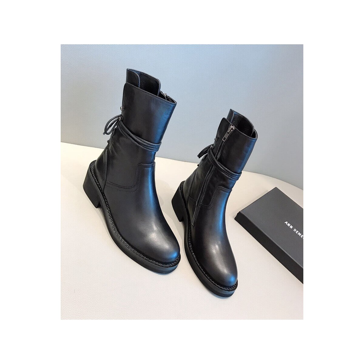 Ann Demeulemeester Calfskin Lace-Up Ankle Boots A146