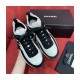 Chanel Fabric &amp; Suede Calfskin Low Top Sneakers White/Black G38033