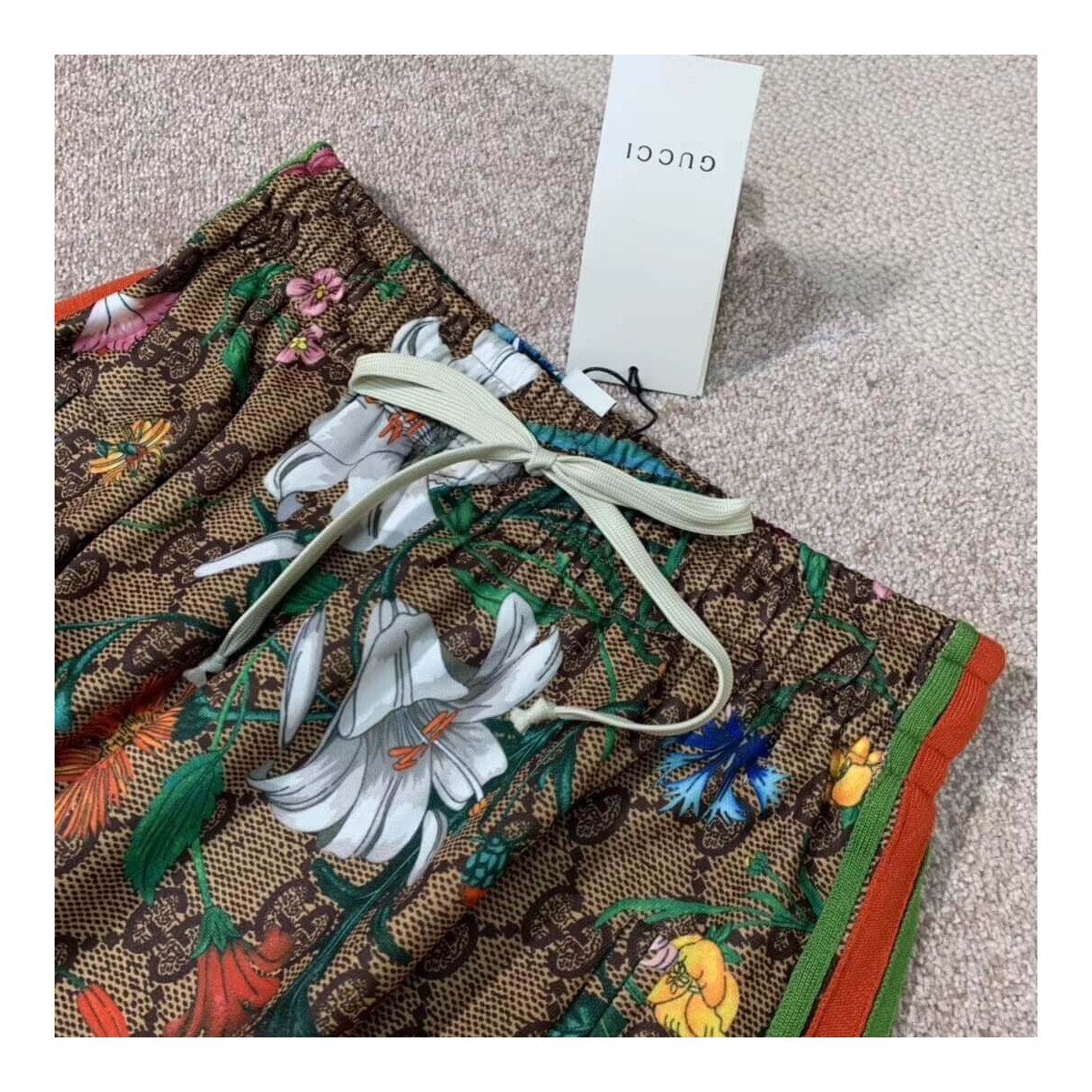 Gucci GG Flora Print Jersey Skirt 609954