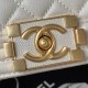 Chanel Boy Flap Bag With Handle Grained Shiny Calfskin A94805