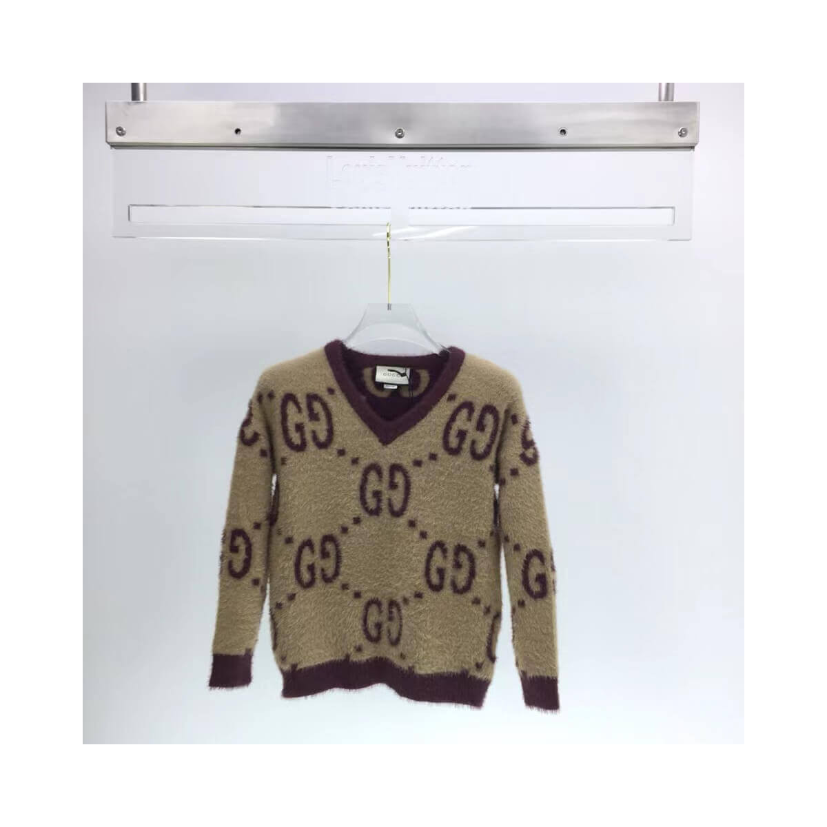 Gucci GG Mohair Wool V-Neck Sweater 639380