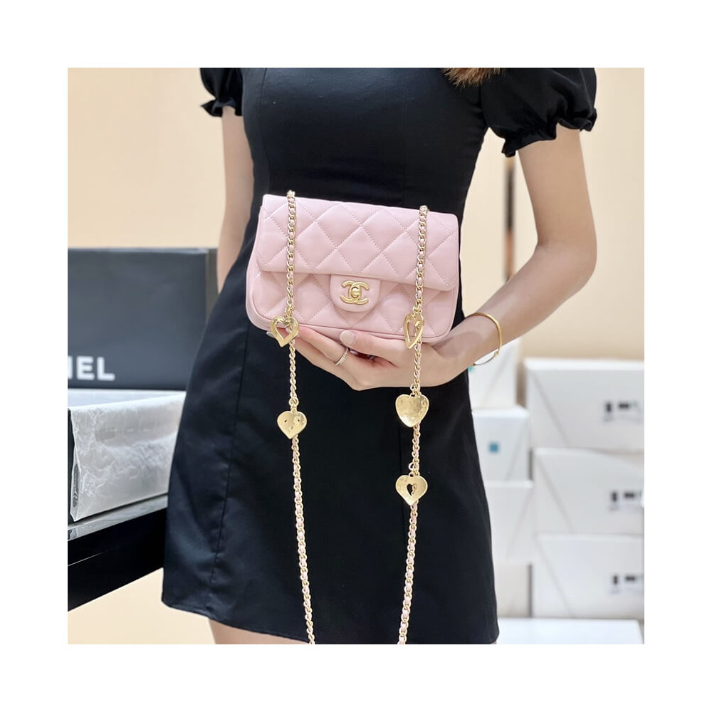 Chanel Mini Flap Bag Heart Chain AS3456