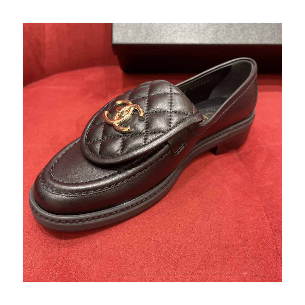 Chanel Black Lambskin Loafer G36646