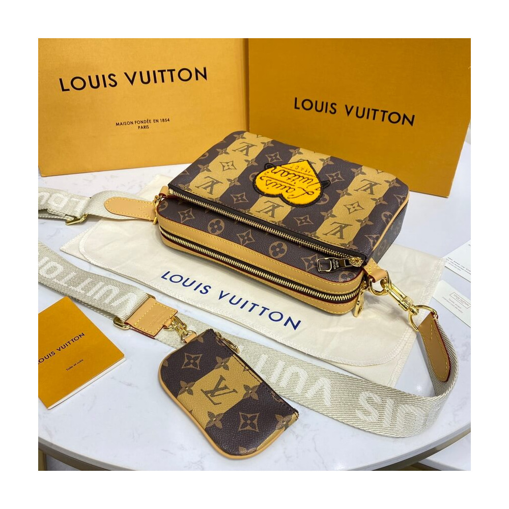 Louis Vuitton Monogram Stripes Brown Trio Messenger M45965