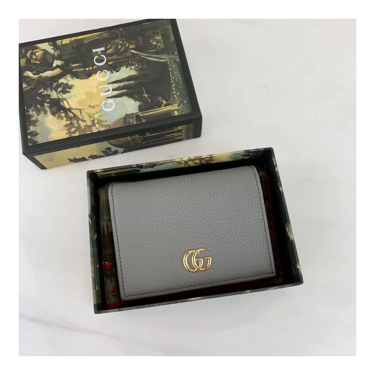 Gucci Leather Card Case Wallet 456126