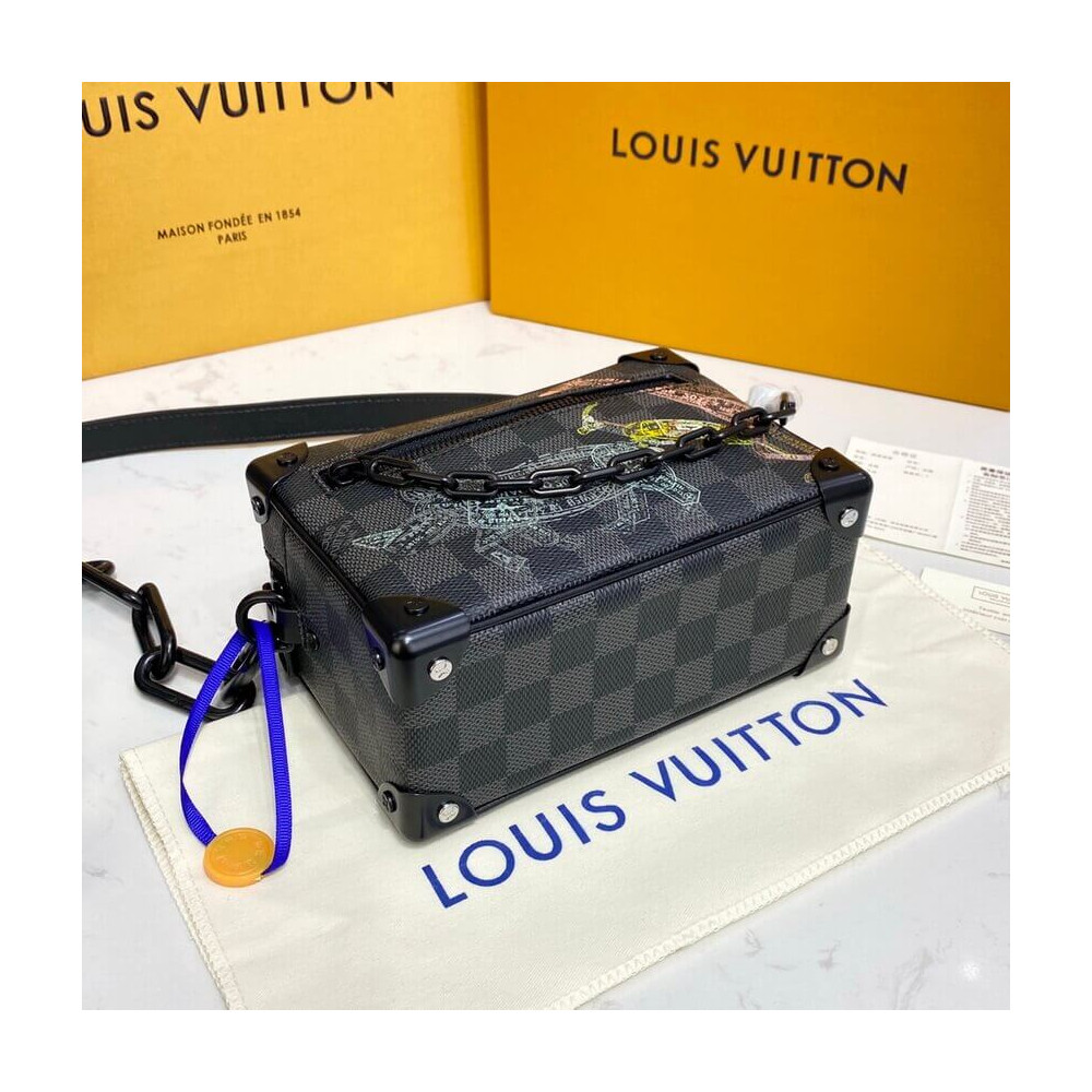 Louis Vuitton Damier Graphite Stamps Mini Soft Trunk N45278