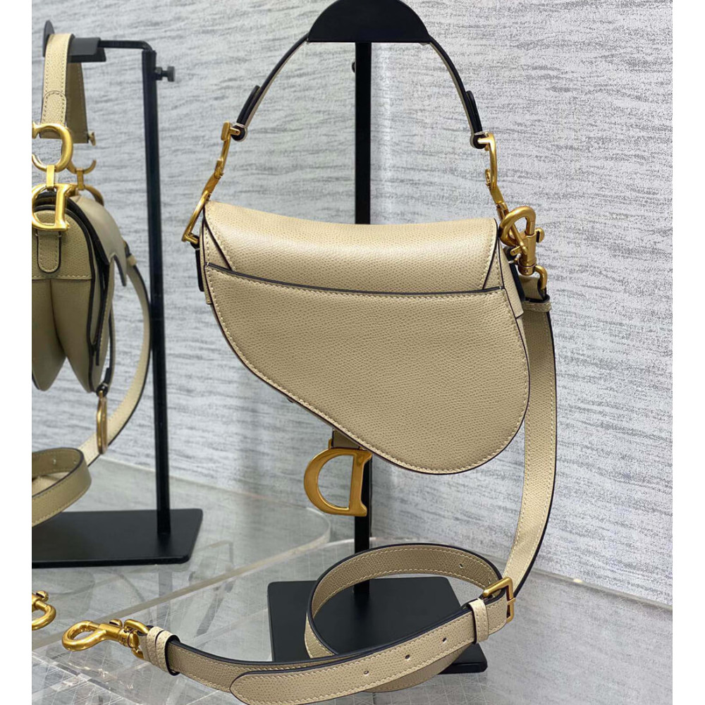 Dior Mini Saddle Bag with Strap Grained Calfskin M0456