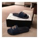 Chanel Denim Logo Sandal Mules G35781