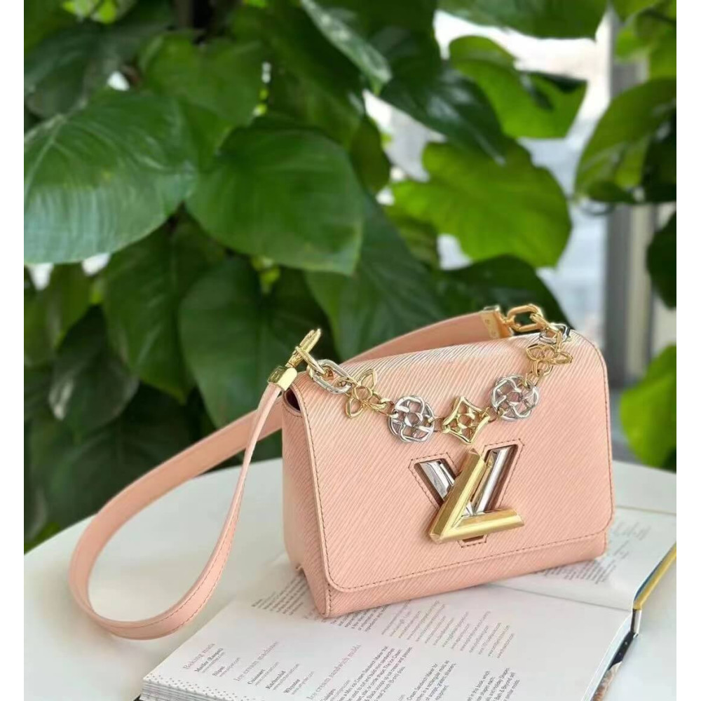 Louis Vuitton Epi Leather Twist PM with Monogram Flowers Chain