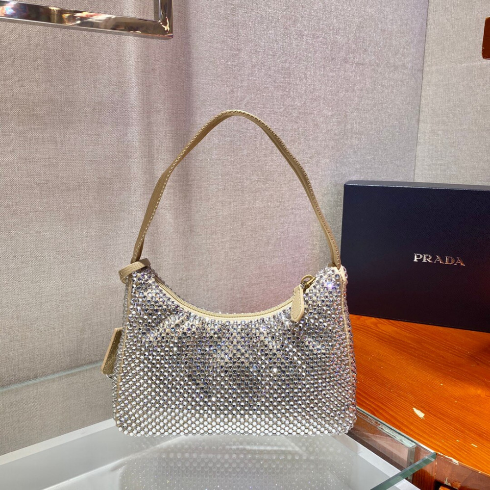 Prada Satin Mini-Bag With Artificial Crystals 1NE515