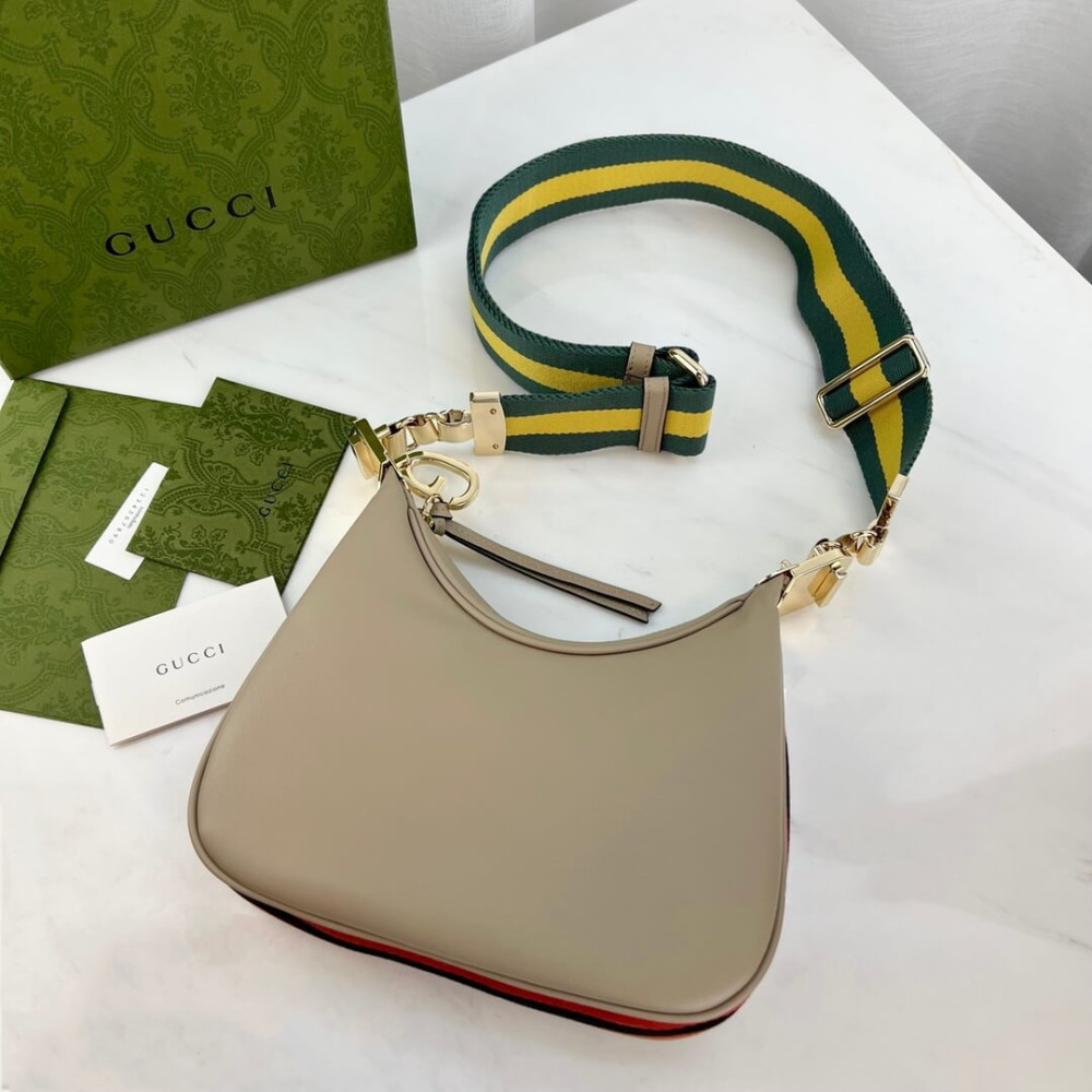 Gucci Oatmeal Leather Attache Small Shoulder Bag 699409