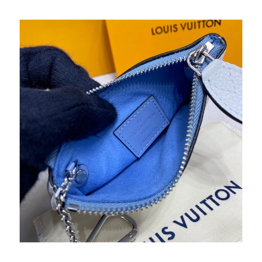 Louis Vuitton Key Pouch in Blue Gradient Mahina Perforated Leather M69508