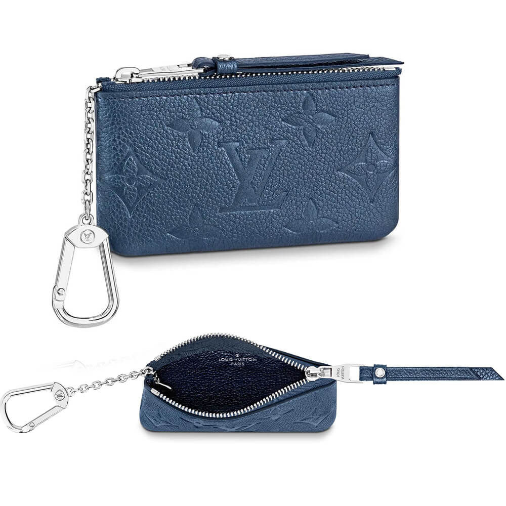 Louis Vuitton Monogram Empreinte Leather Key Pouch M80900 Navy Nacre