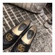 Gucci Chevron Leather Espadrille With Double G 551890 Black