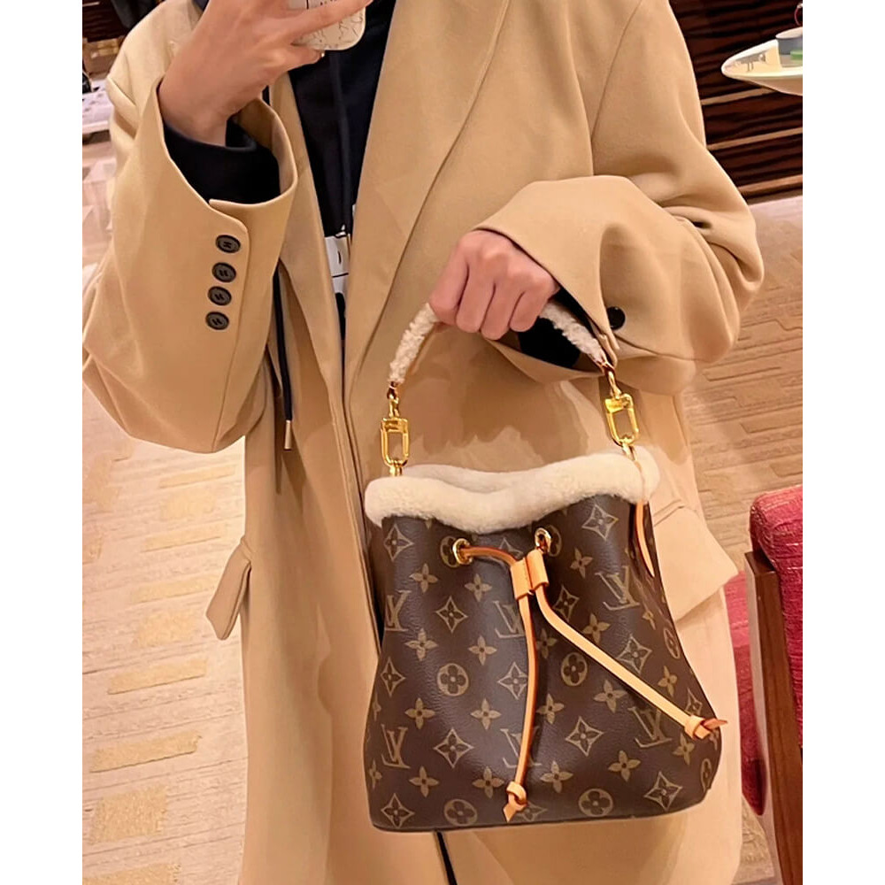 Louis Vuitton Monogram and Shearling Neonoe BB M46319