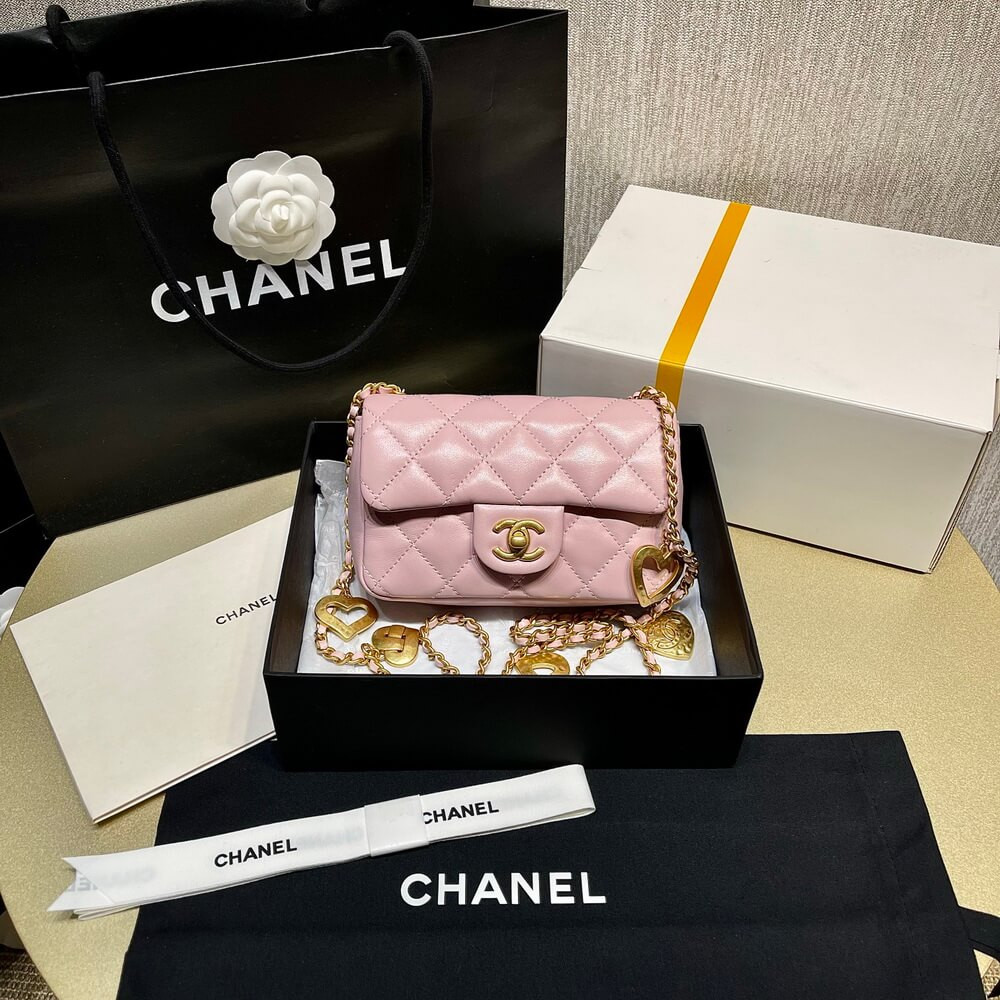 Chanel Mini Flap Bag Heart Chain AS3456