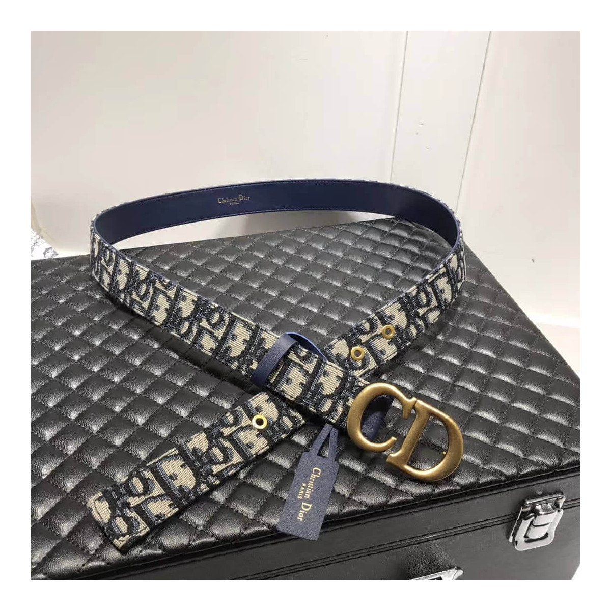 Christian Dior Saddle Belt Oblique Jacquard 30mm B0043