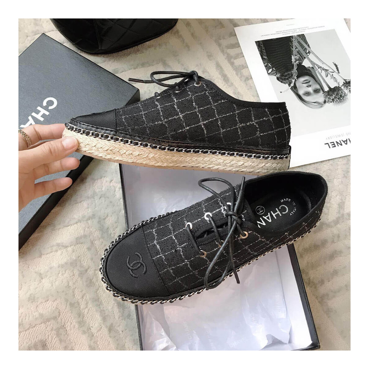 Chanel Tweed Lace-Ups G36140