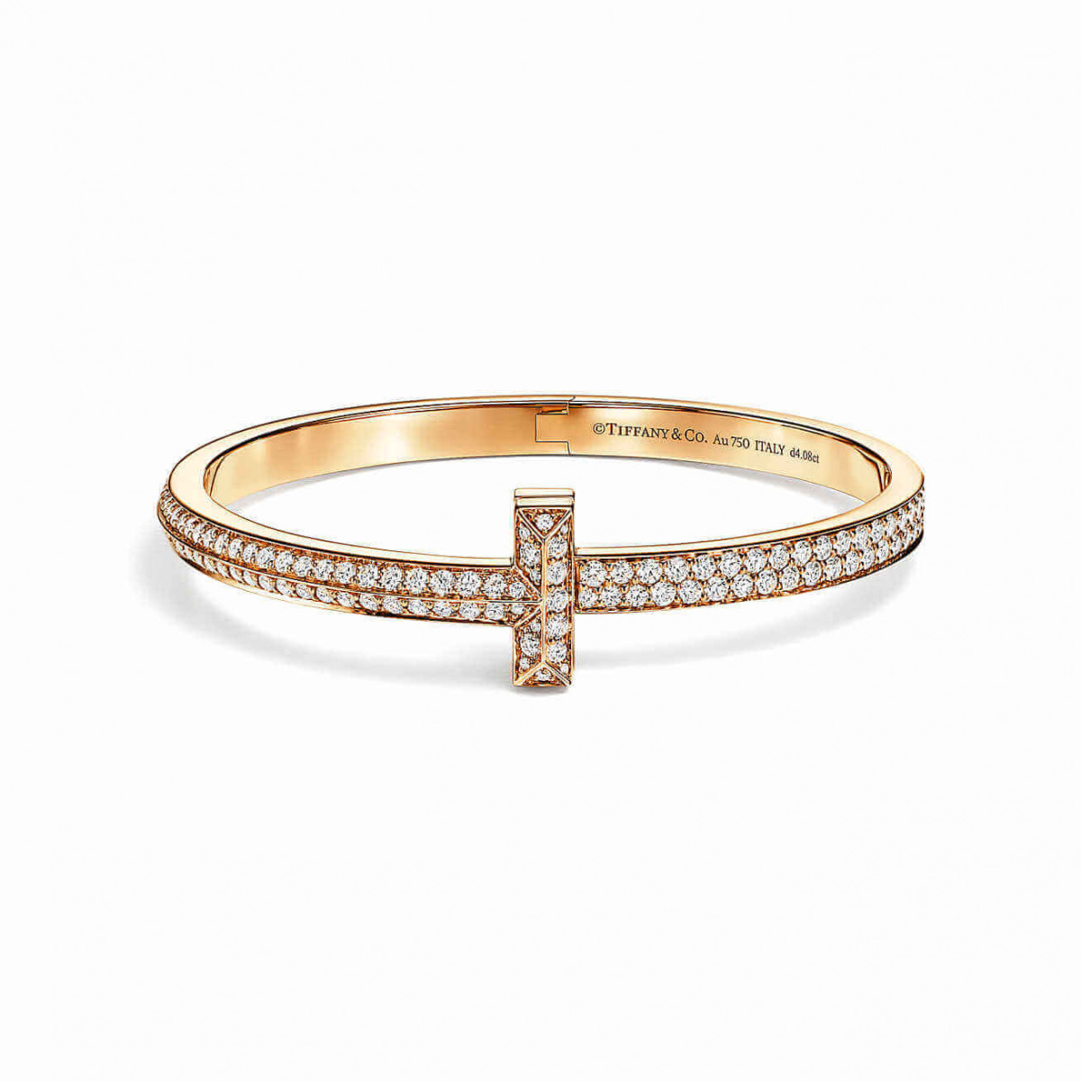 Tiffany &amp; Co T1 Wide Diamond Hinged Bangle 11520