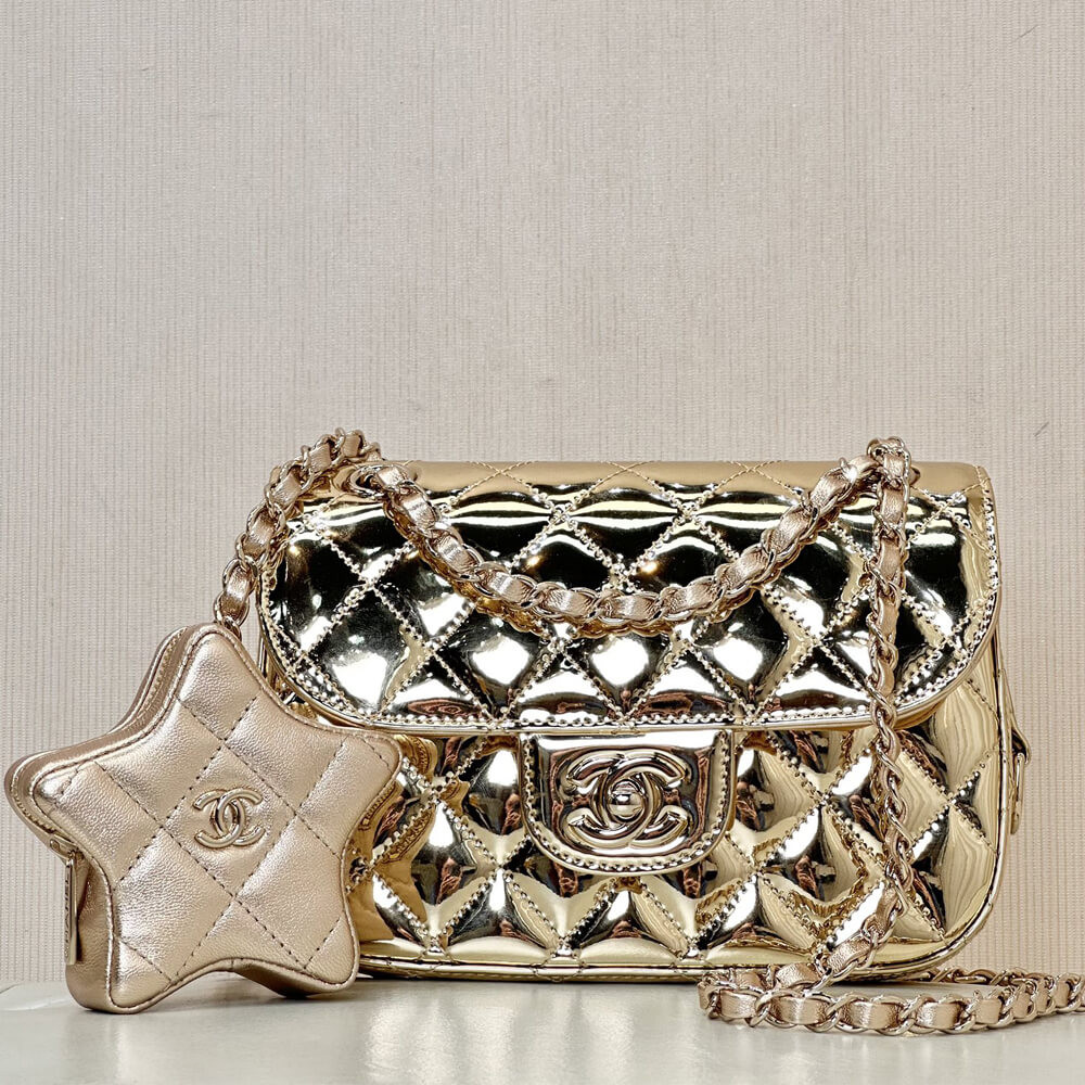 Chanel Mini Flap Bag &amp; Star Coin Purse AS4646