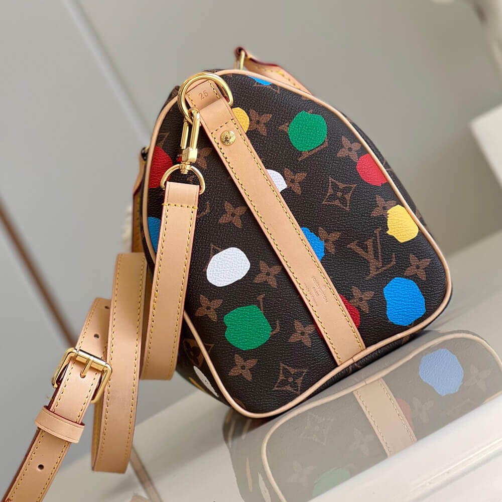 LV x YK Speedy Bandouliere 25 with 3D Painted Dots Print M46433