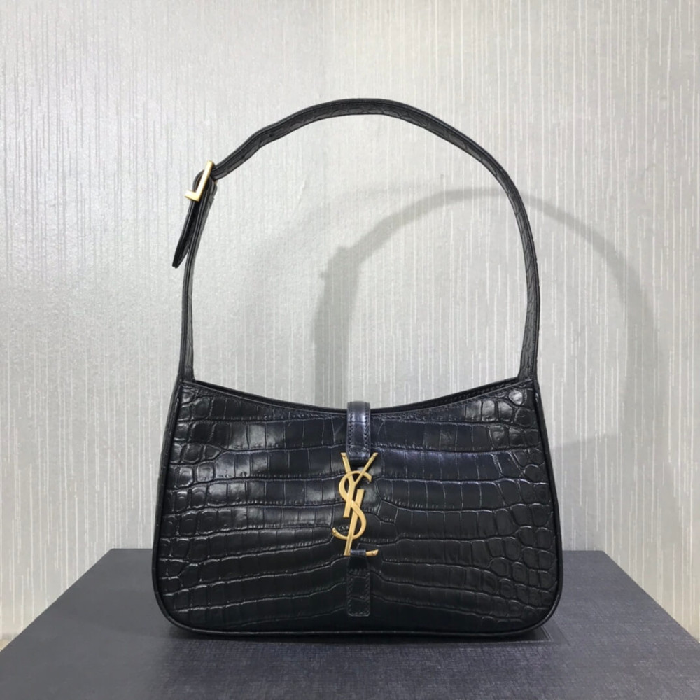 Saint Laurent Le 5 A 7 Hobo Bag in Crocodile-Embossed Leather 657228