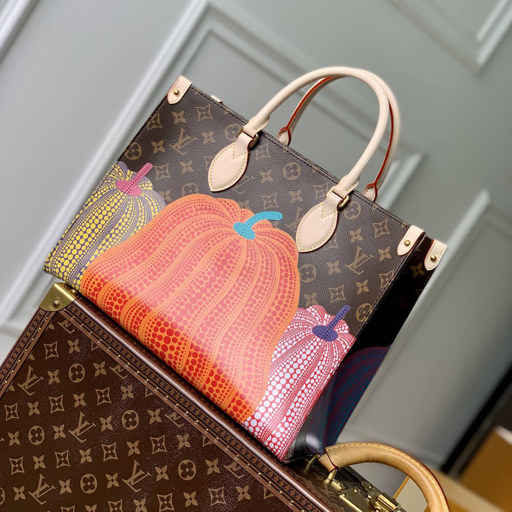 LV x YK OnTheGo MM with Pumpkin Print M46466