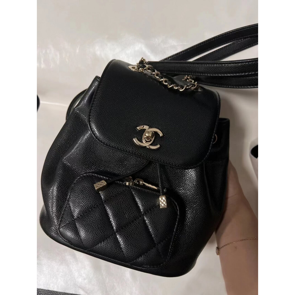 Chanel Business Affinity Mini Backpack in Black Caviar AS3530