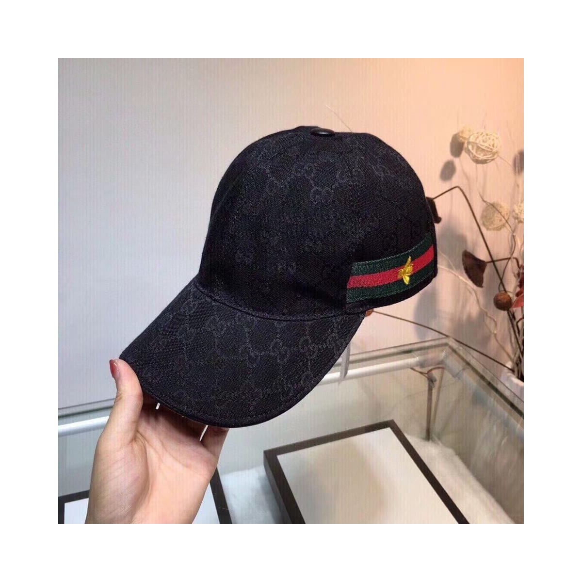 Gucci Original GG Canvas Baseball Hat with Web 200036