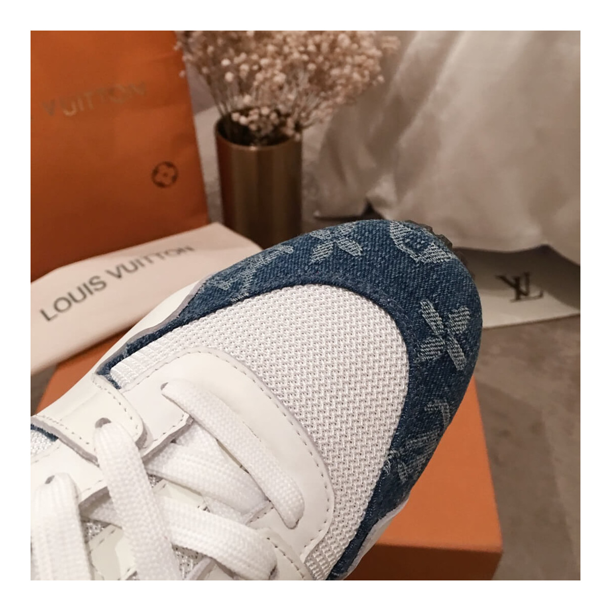 Louis Vuitton Monogram Denim Run Away Sneaker 1A4WP7 Blue