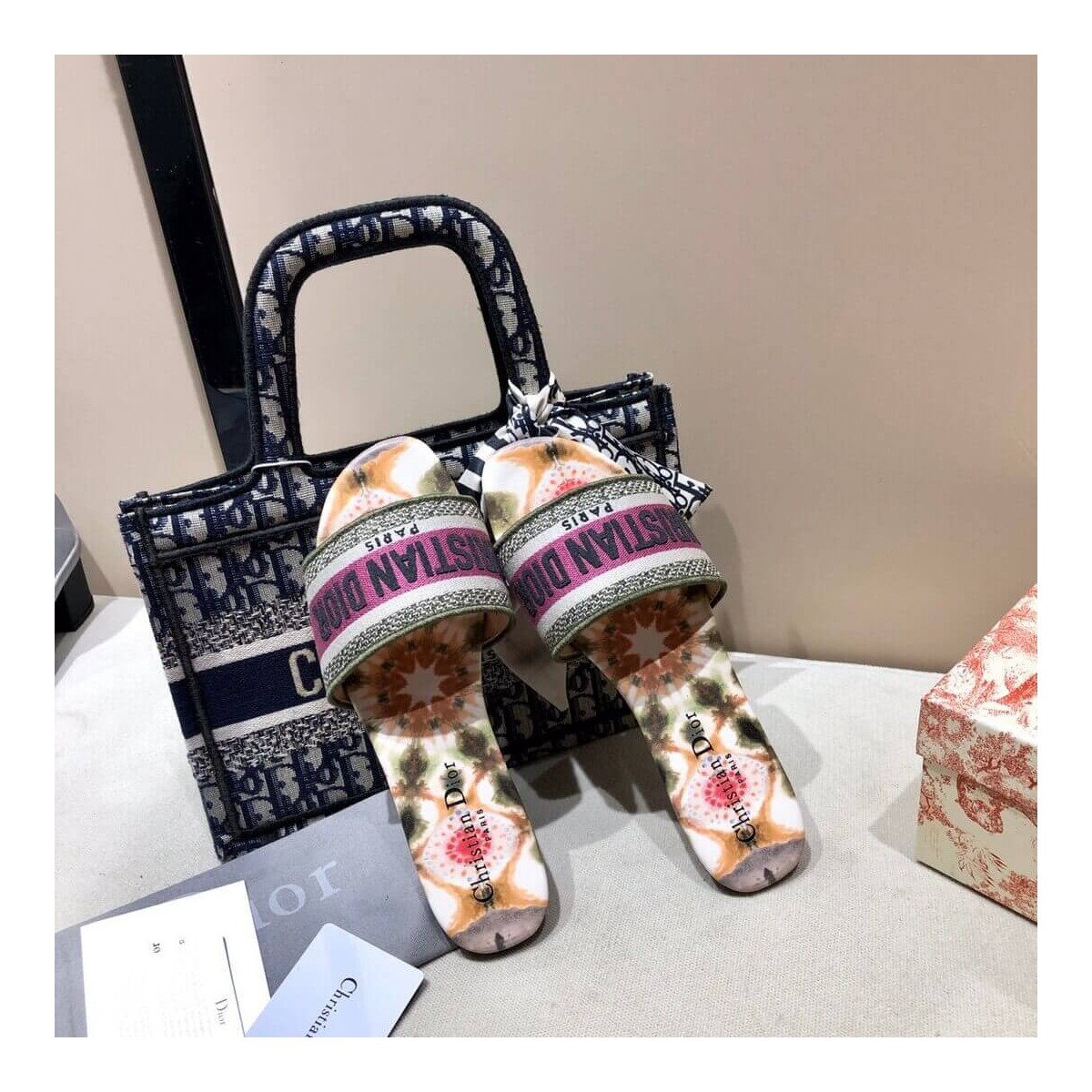 Dior Dway Mule In Embroidered Cotton KCQ3002