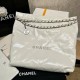 Chanel 22 Small Handbag Shiny Calfskin AS3260 White Silver